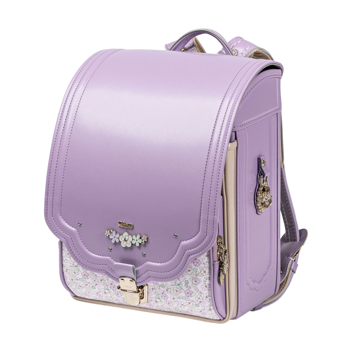 ランドセル ロメリア ビオラ 半かぶせタイプ リリコ 花びらの形のかぶせ 花々と輝くストーンの調べが奏でる可憐な女の子ランドセル